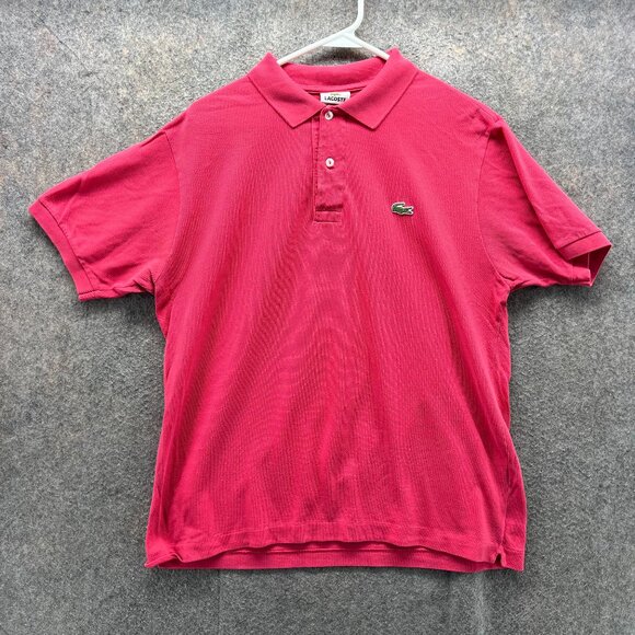 Lacoste Polo Shirt Mens Medium Pink Mesh Preppy Mesh Cotton Golf Casual Logo 4 - Picture 1 of 9